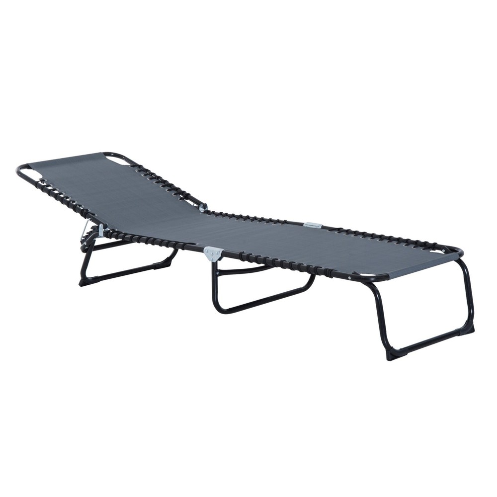 Gray 4-Position Reclining Folding Chaise Lounge for Ultimate Comfort