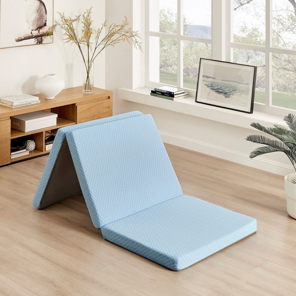 RunFine 3 Inch Tri Folding Mattress Topper Twin with