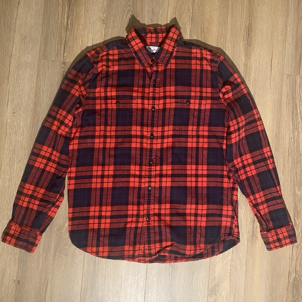 Mens Large flannel plaid shirt by Gap 100% Cotton Casual Preppy Outdoor Grunge