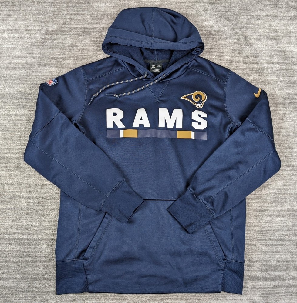 Nike Dri Fit Los Angeles Rams Blue Hoodie Size Medium