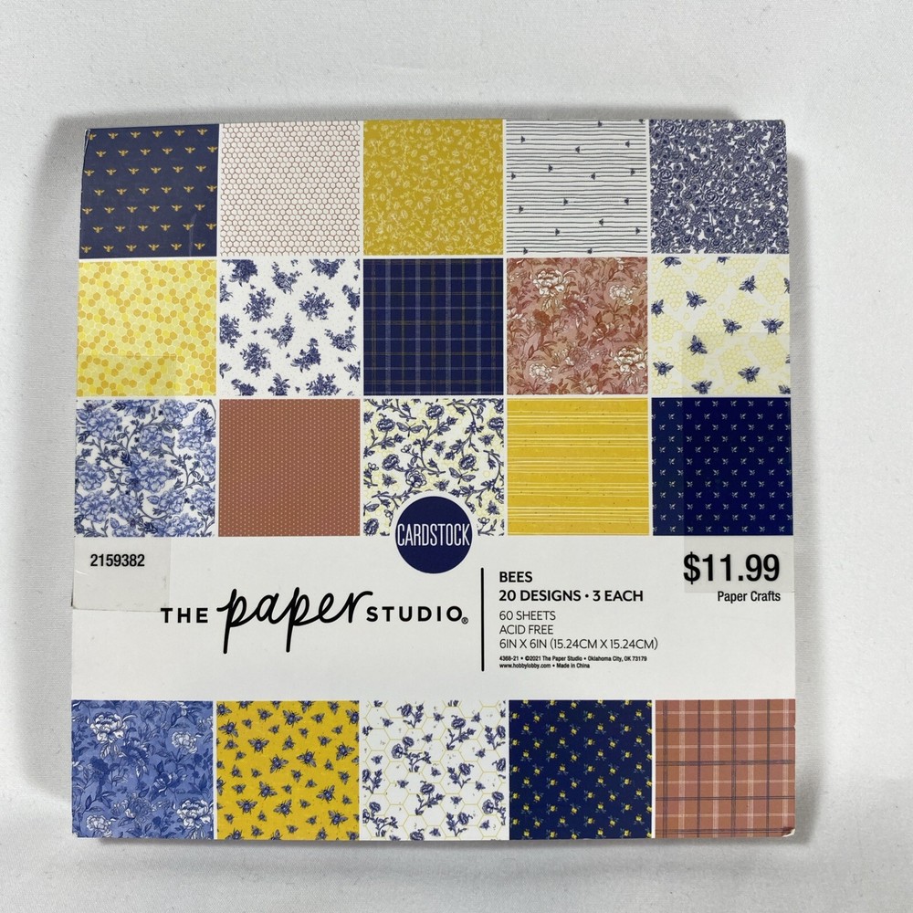 The Paper Studio Bees 6x6 20 Designs Acid Free Paper Pack 60 Sheets 2159382-image