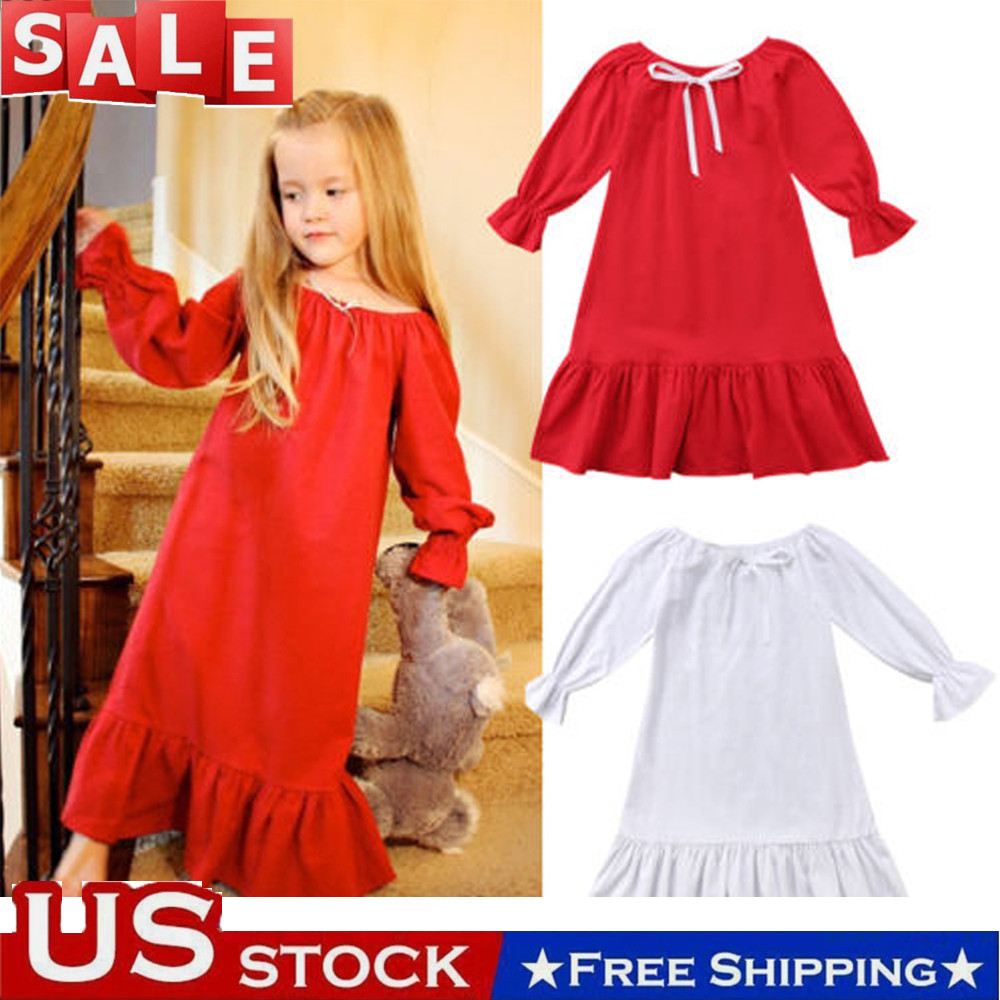 Toddler Girls Clothes Long-sleeved A-Line Dress Floral Hemmed Skirt Party Skirt