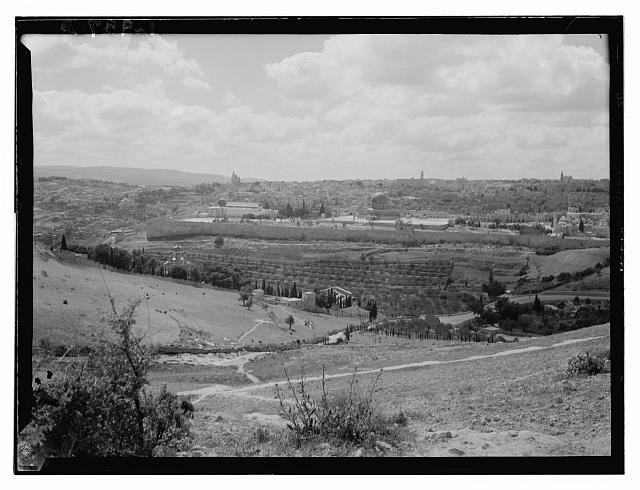 Photo:Jerusalem Israel 1940s View from Mount of Olives