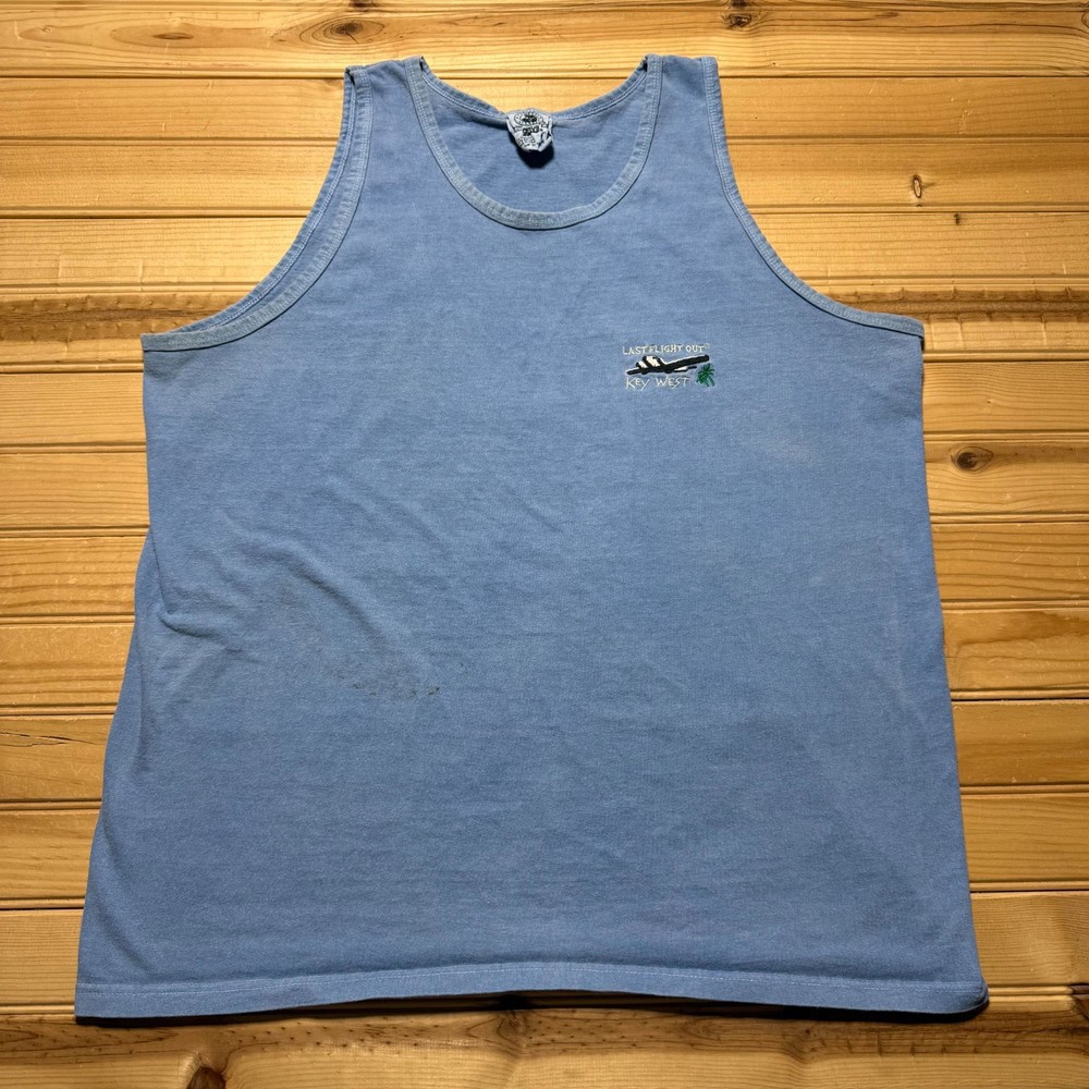 Vintage 90s Key West U.S. Island City Embroidered Souvenir Tank Top USA - Large