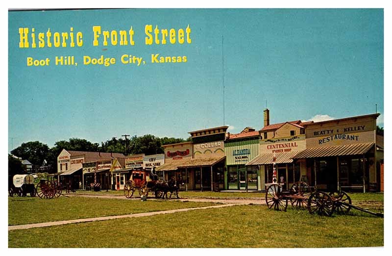 Postcard HISTORICAL SCENE Dodge City Kansas KS m/09 AU2709