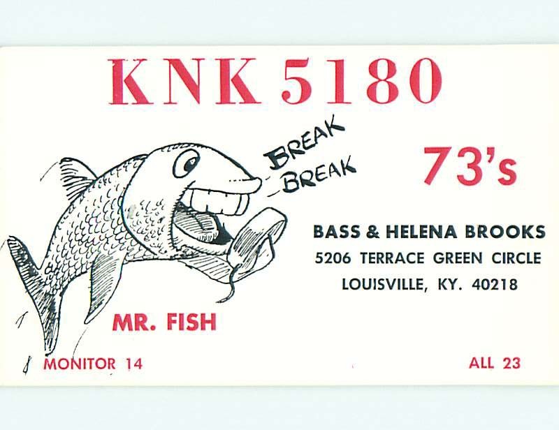 comic - QSL CB HAM RADIO CARD Louisville Kentucky KY t9834