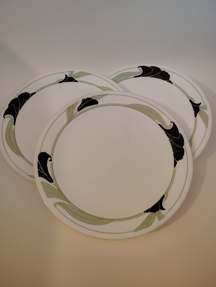 Corelle Corning BLACK ORCHID Dinner Plates 10-1/4