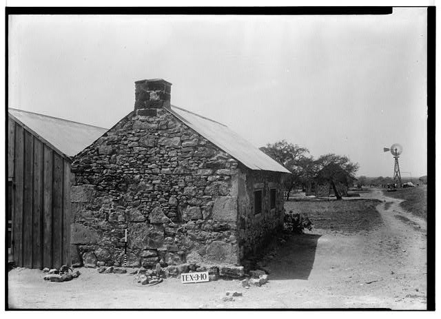 Texas Stone Ranch House Windmill 1930s Historic American Buildings Survey