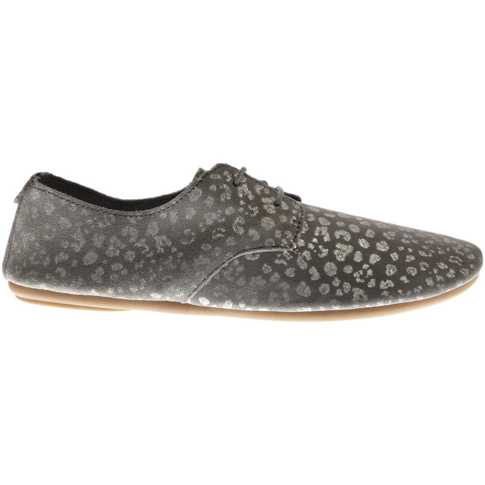 Sanuk Bianca Lux Leopard Lace Up  Womens Grey Flats Casual 1016602-CHSCD