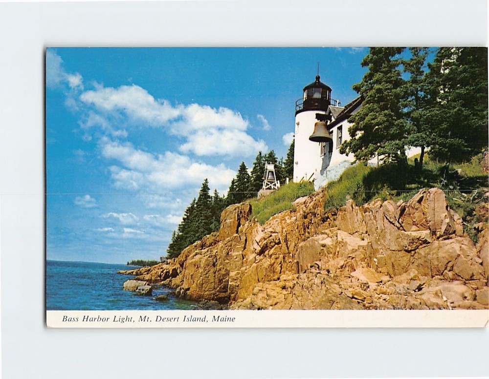 Postcard Bass Harbor Light Acadia National Park Mt. Desert Island Maine USA-image