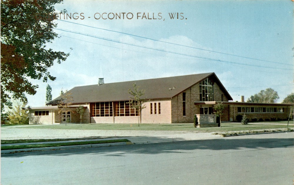 OCONTO FALLS, WISCONSIN, NEW LUTHERAN CHURCH, Postcard