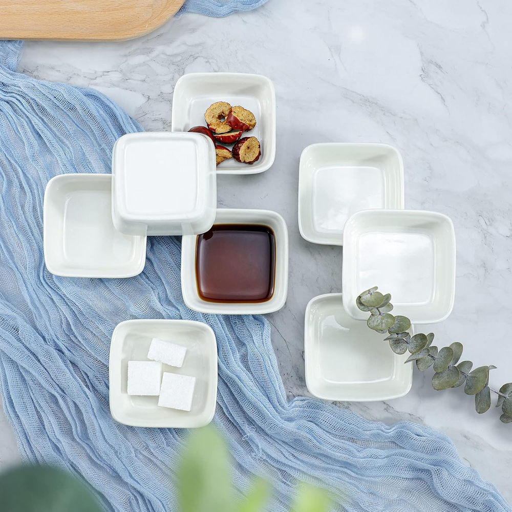 Square Multipurpose Ceramic Sauce Dish Seasoning Dishes Sushi Dipping Bowl Ap...