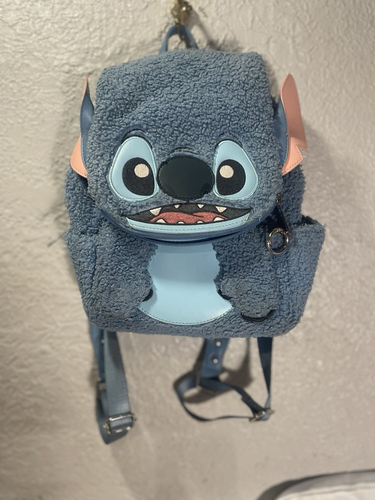 Loungefly Disney Stitch Plush Sherpa Mini Backpack