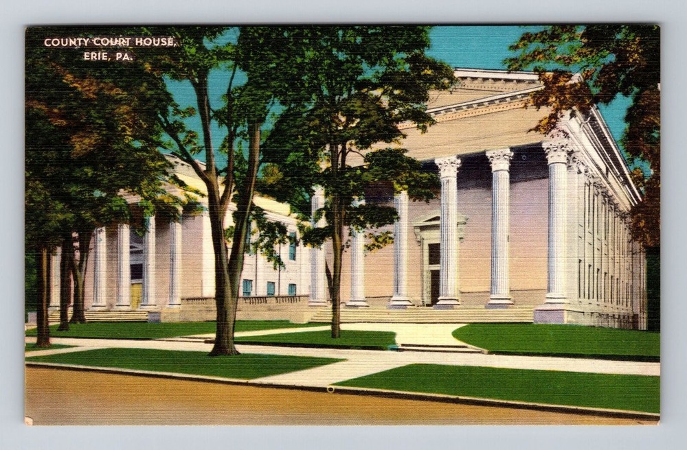 Erie PA-Pennsylvania, Scenic County Court House, Vintage Postcard