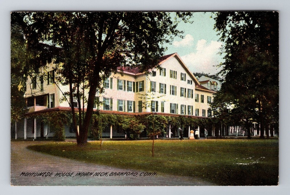 Branford CT-Connecticut, Indian Neck, Montowese House, Antique Vintage Postcard