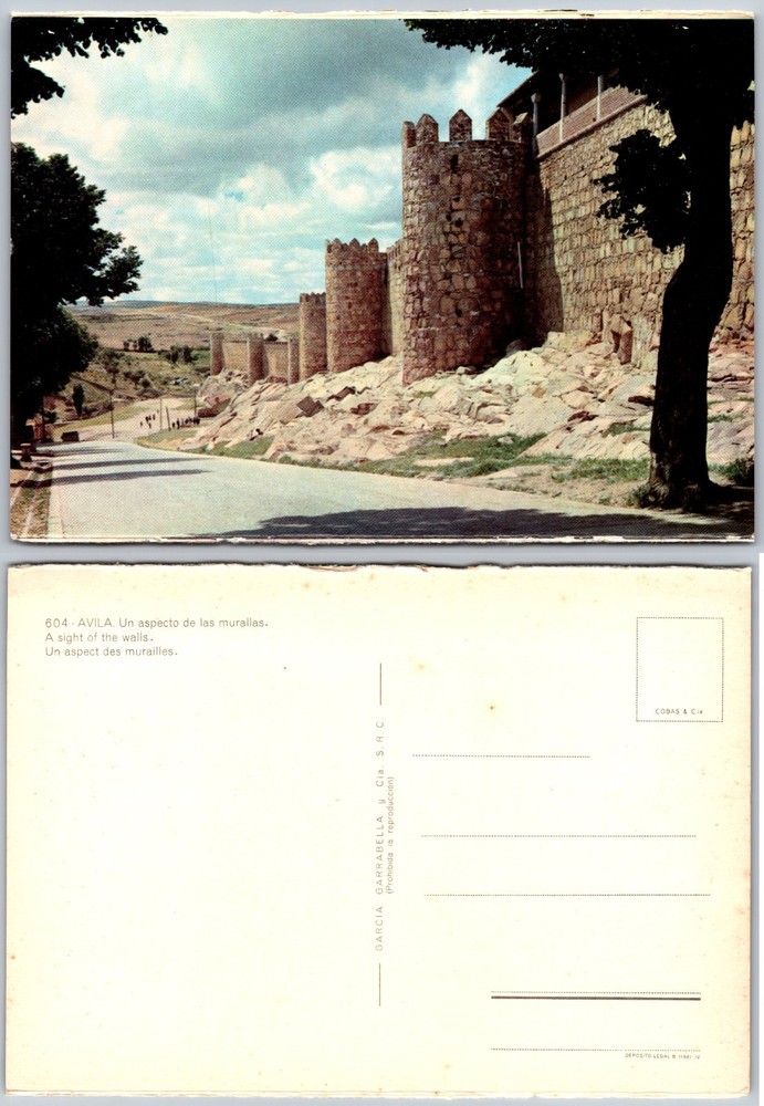 Continental Avila City Walls Postcard