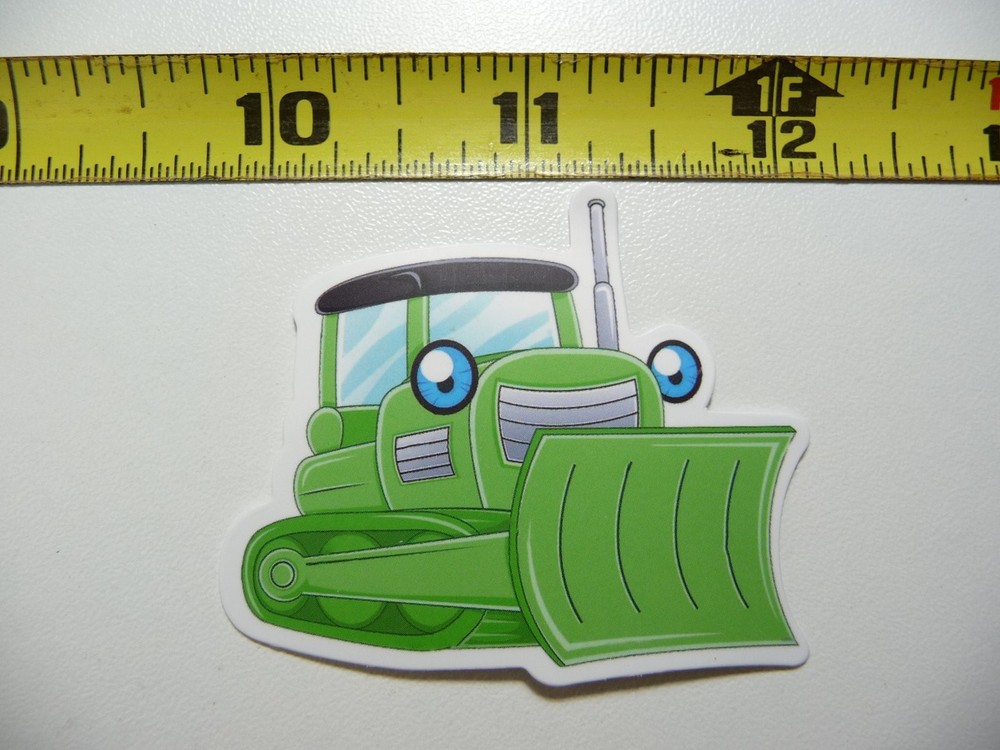 Happy Cartoon Bulldozer Eyes Decal Sticker for Heavy Equipment Construction
