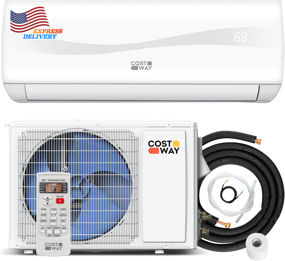 18,000 BTU Ductless Split AC & Heater - 19 SEER2 Cools 1250 Sq Ft