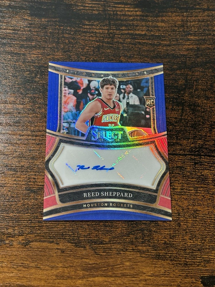2024-25 Panini Select Rookie Auto Reed Sheppard #RS-SHP Blue Prizm /49