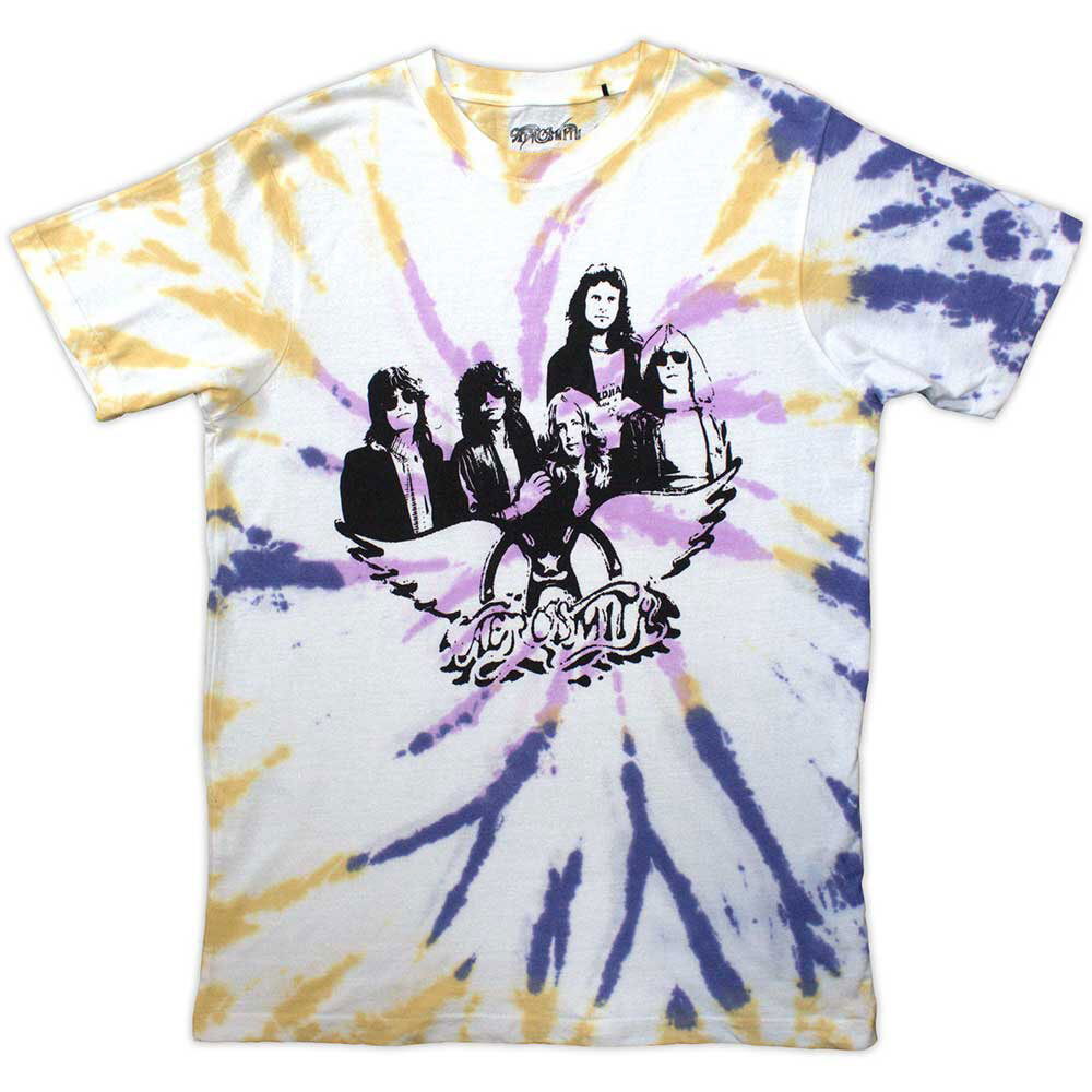 Aerosmith Wings Tie Dye Graphic T-Shirt for Rock Fans