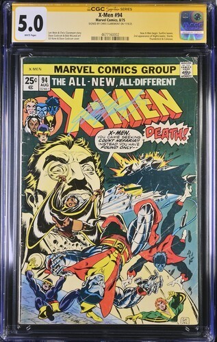 X-Men #94 1975 Marvel Comics CGC 5.0 SS Signed Chris Claremont White Pages