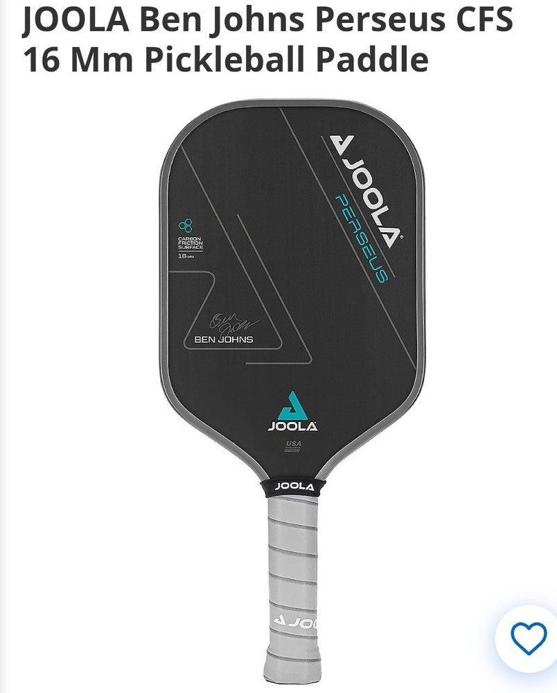 JOOLA Ben Johns Perseus CFS 16mm Pickleball Paddle for Power and Control
