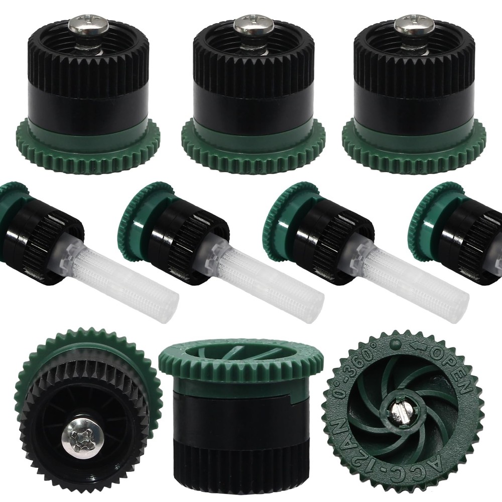 HARSKIYER Variable Arc Nozzle, 10 Pcs Adjustable Sprinkler 12 Van, Green