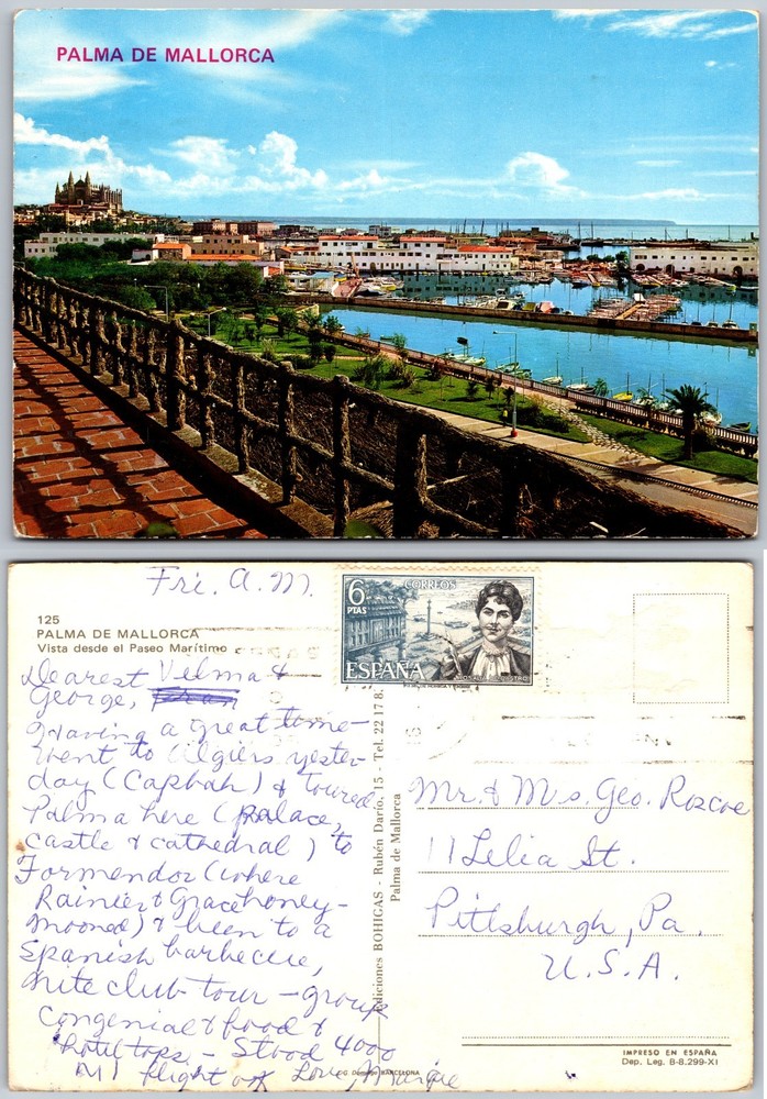 Continental Palma De Mallorca Postcard