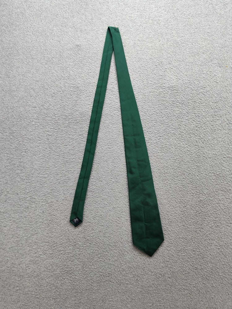 Polo By Ralph Lauren Men Neck Tie One Size Green Hand Made Classic Formal