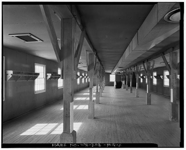 Interior View Second Level. Looking West; Note Original Shelving Ceiling Vents