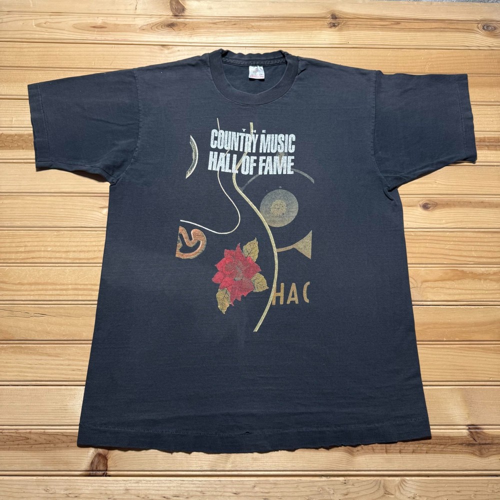 Vintage 90s Country Music Hall of Fame and Museum Rose Graphic T-Shirt USA Large