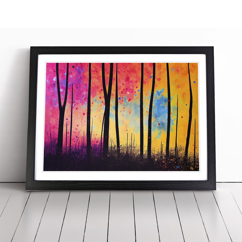 Splashed Forest Vol.6 Abstract Wall Art Print Framed Canvas Picture Poster Decor