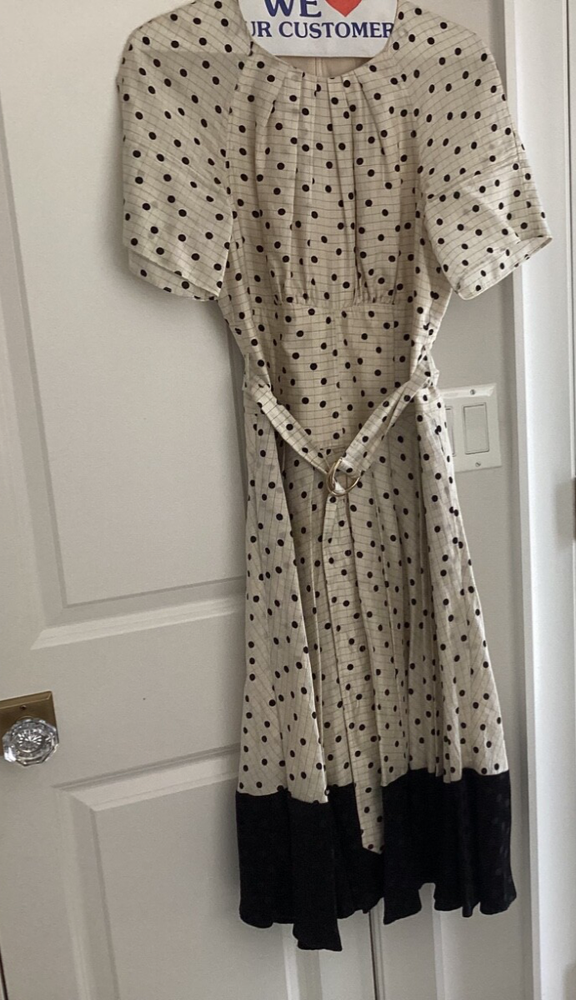 diane von furstenberg cream and black polka dot silk dress