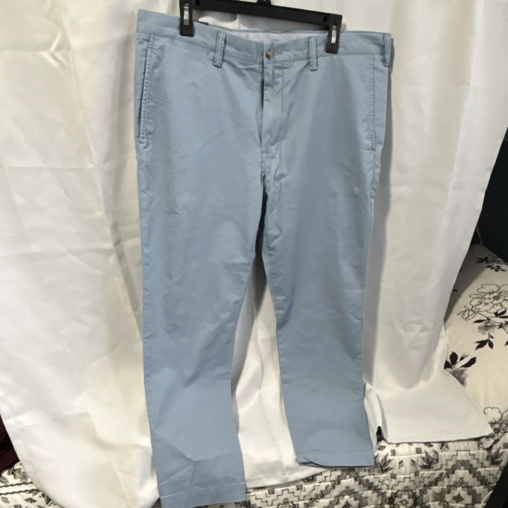 Polo Ralph Lauren Slim Fit Stretch Chino Pants Light Blue Cotton 38W Men's