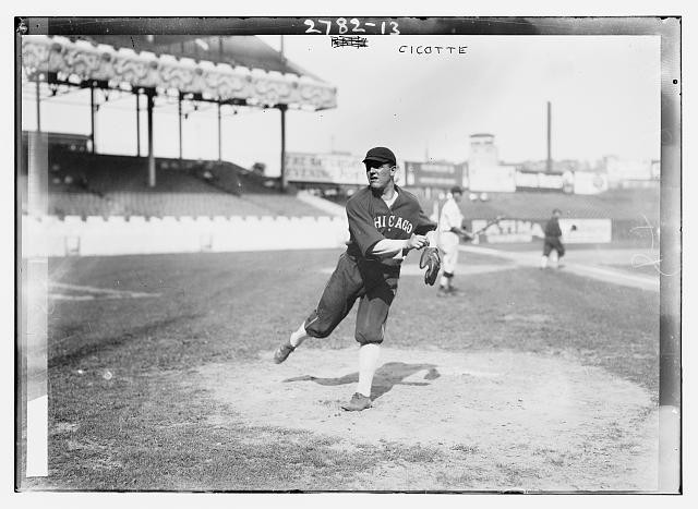 Polo Grounds New York NY Eddie Cicotte Chicago AL 1913 Baseball Pitching