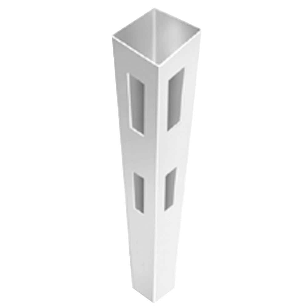 5x5x5ft White Vinyl 2-Rail Corner Fence Post