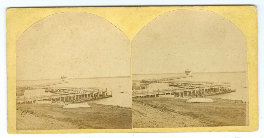 B5370~ MASSACHUSETTS - Edgartown - Bridge To Harbor Light Shute Stereoview