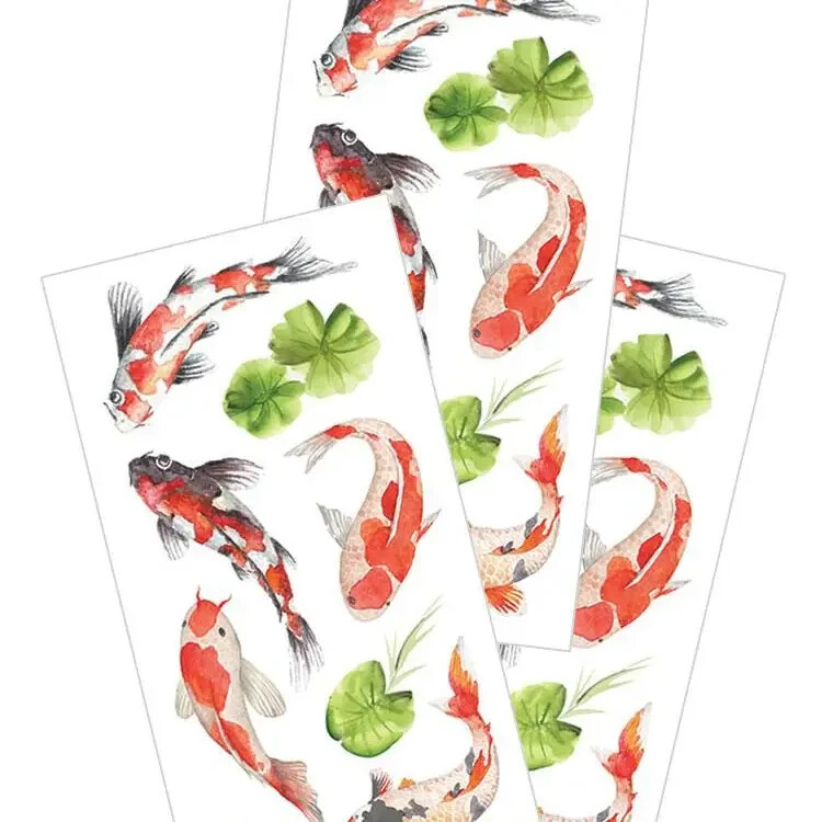 Paper House Koi Fish Stickers Scrapbooking Junk Journals Collage