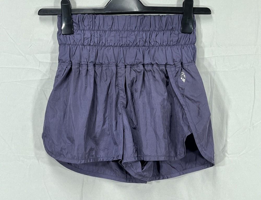FREE PEOPLE Movement THE WAY HOME Purple SOFTSHELL Lined HI-RISE Shorts Sz S