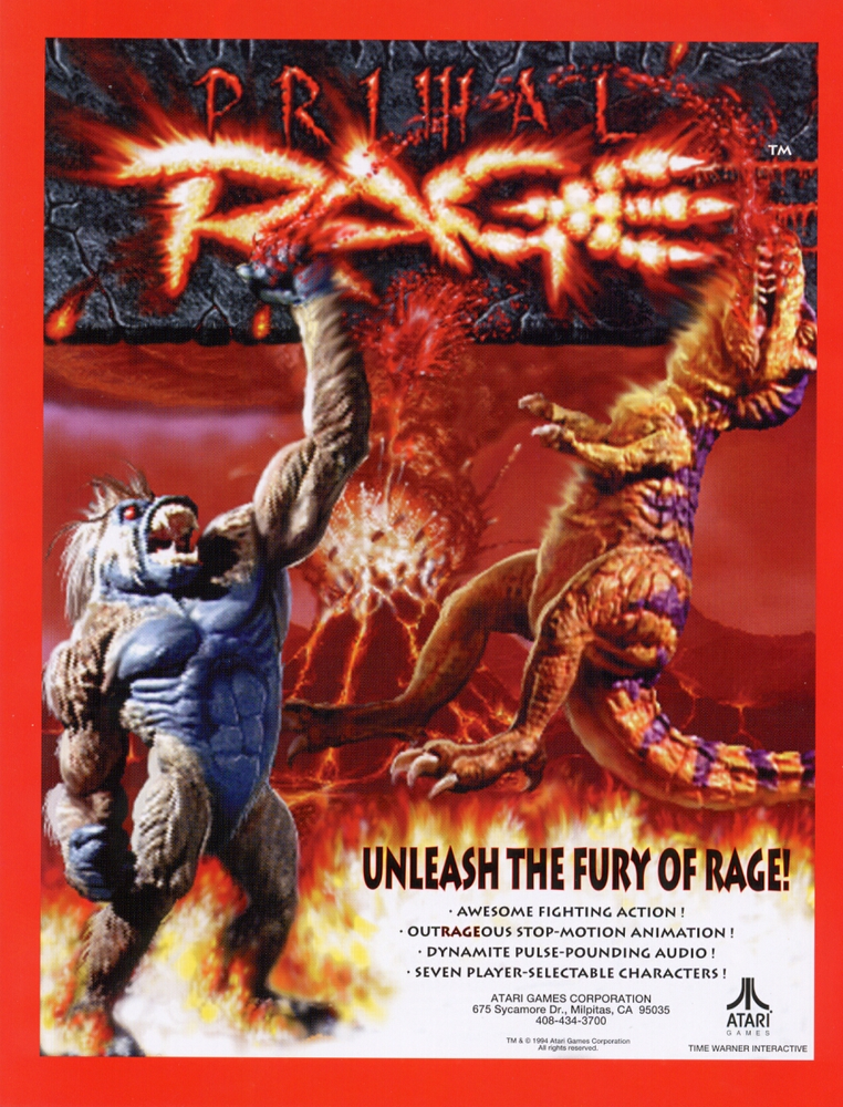 Primal Rage Atari Arcade Glossy Unframed Promo Poster A0595