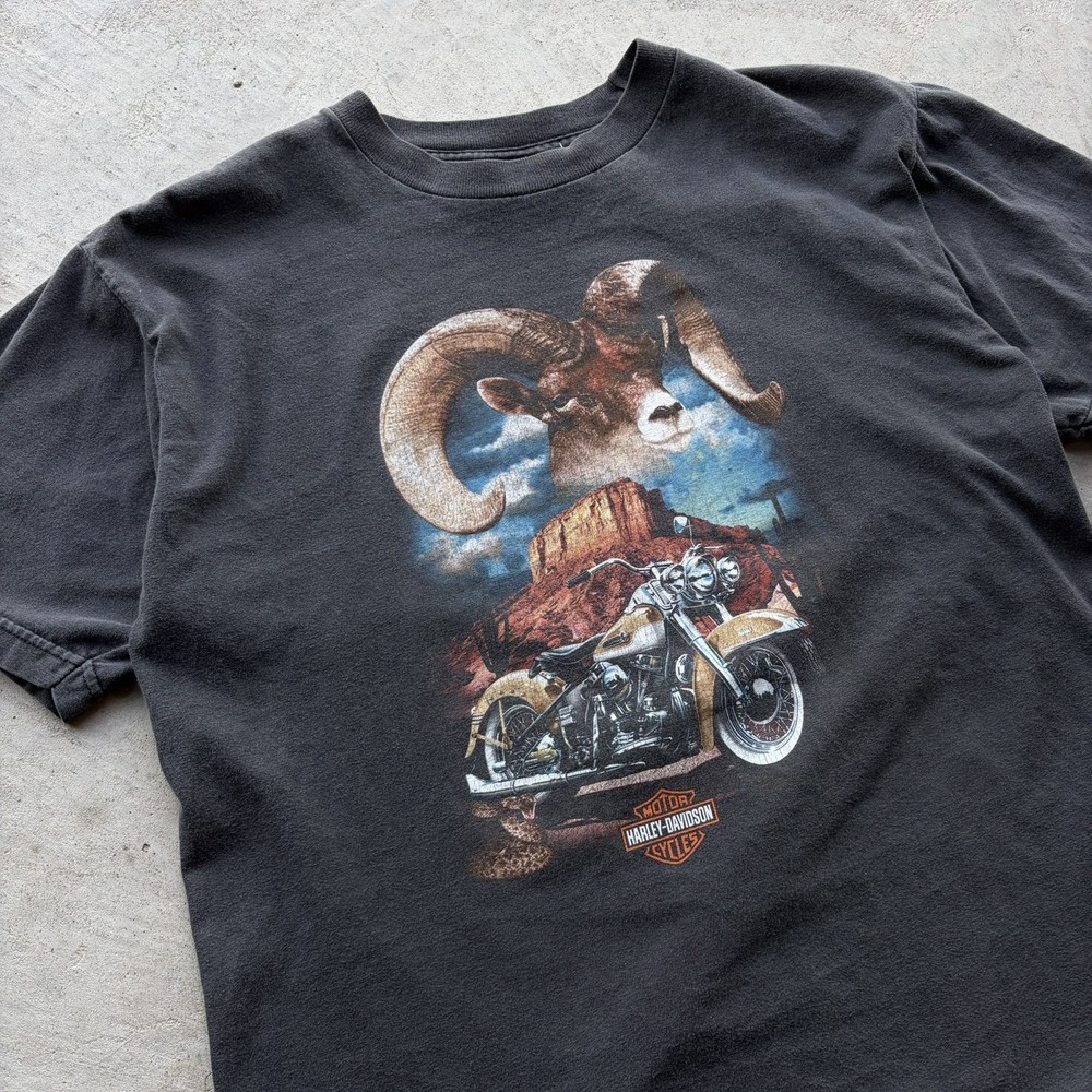 Vintage Harley Davidson Dragon Eagle 2000 blue spring T-Shirt Adult Size L 3D