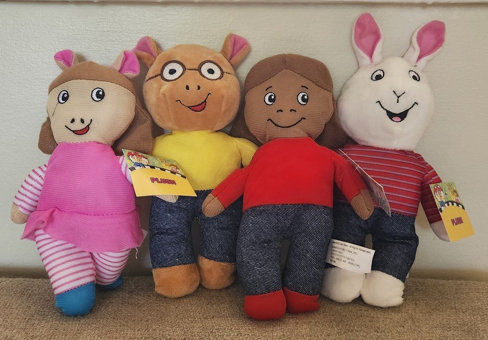 Watch & Play PBS Kids• Lot Of 4- Arthur, Francine, DW & Buster • 9” Plushes