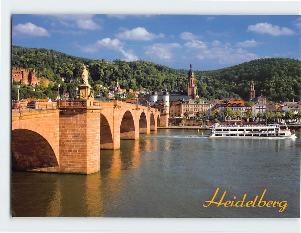Postcard Old Bridge Neckar River in Heidelberg Germany