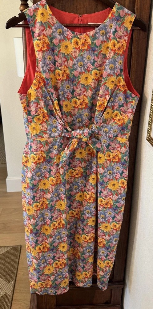 Antonio Melani Women's Sheath Dress Size 12 Multicolor Floral Cotton