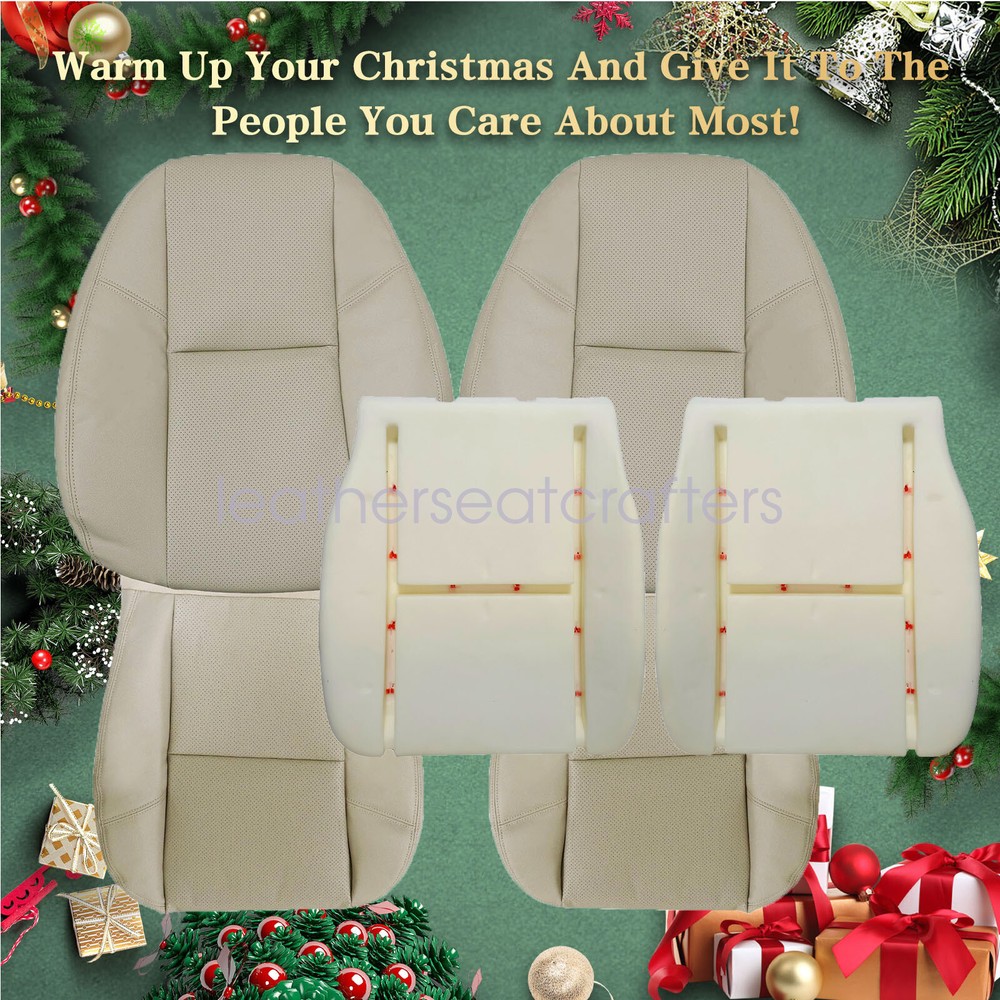 For 2007 2008 Cadillac Escalade Front Leather AC Seat Cover / Foam Cushion - Tan