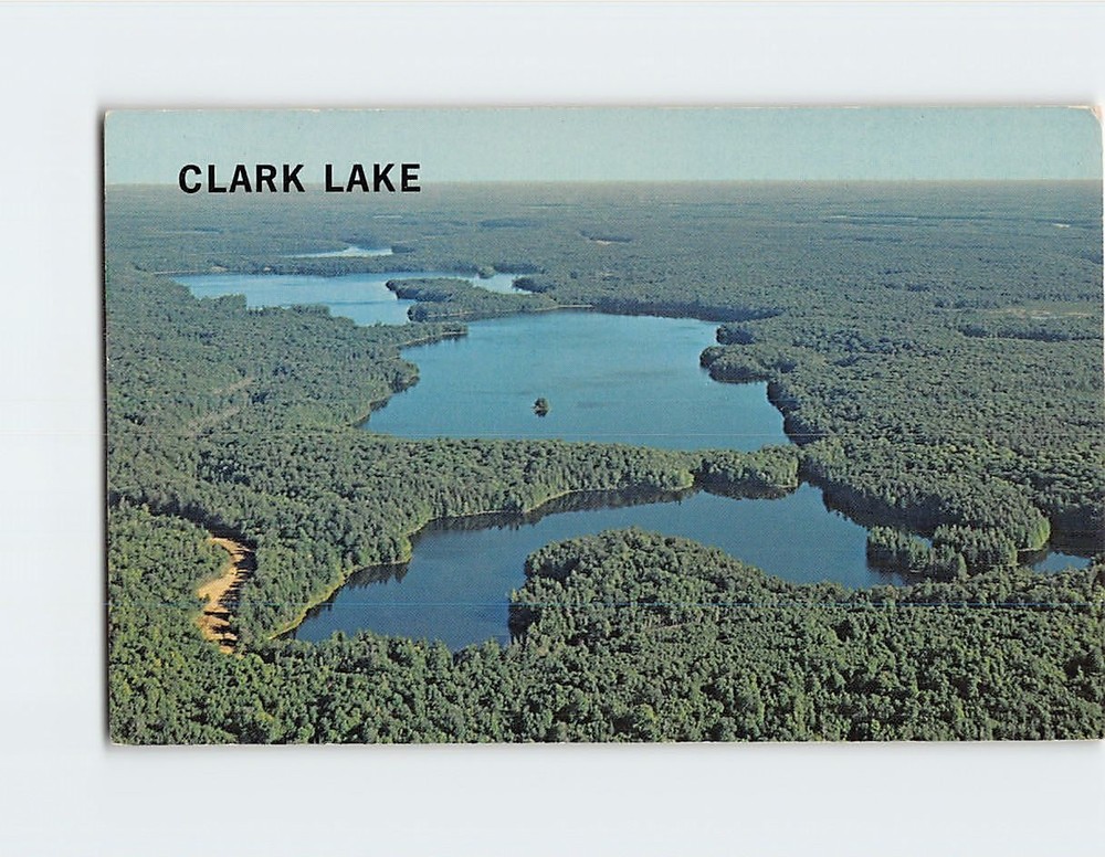 Postcard Aerial View Clark Lake Michigan USA