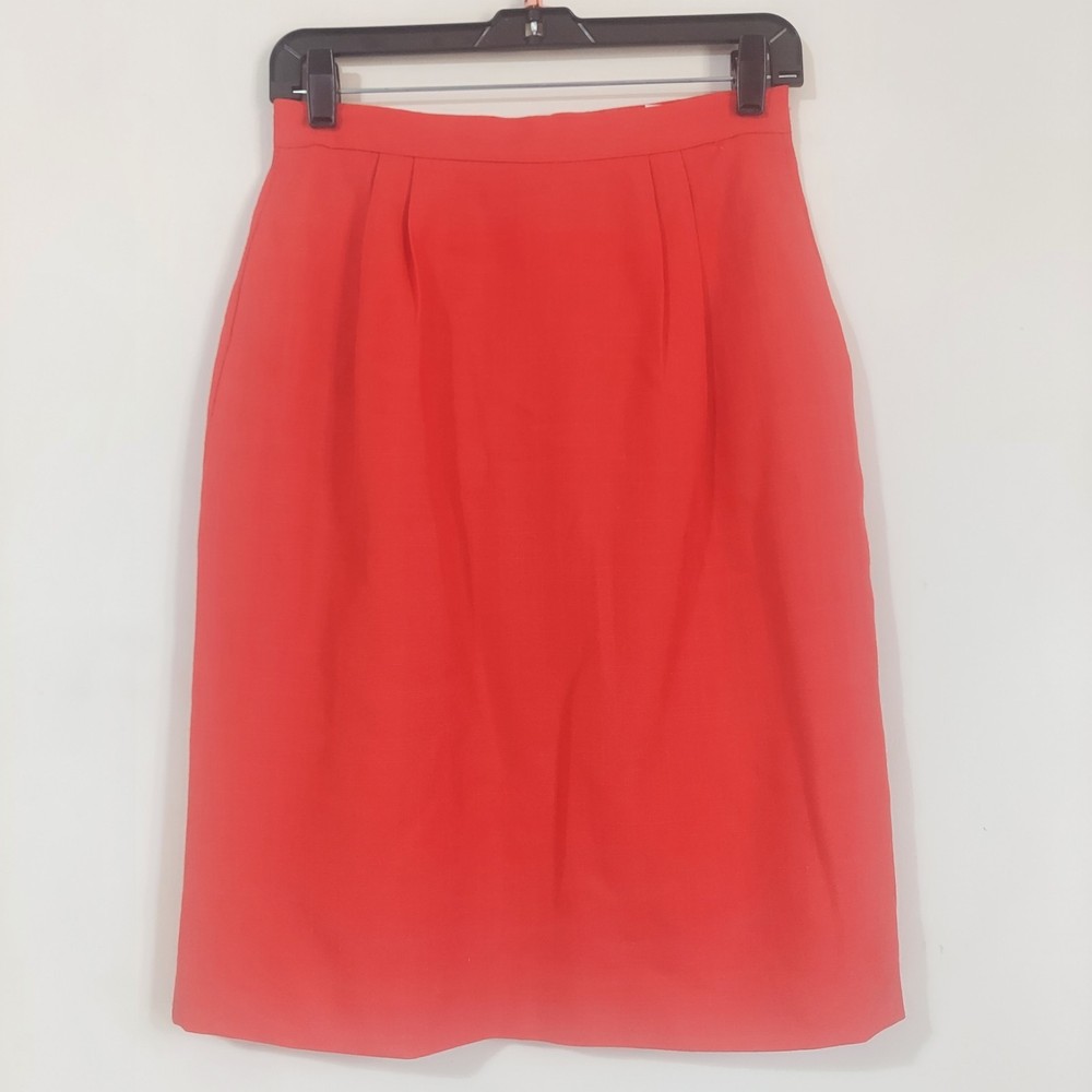 Worthington Women's Size 8 Red  Midi Pleated Pencil Skirt Lined
