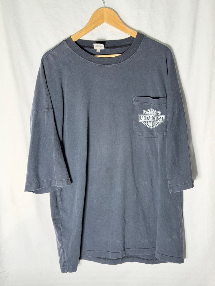Vintage 90's Black Antarctica Harley T-Shirt Size XXL