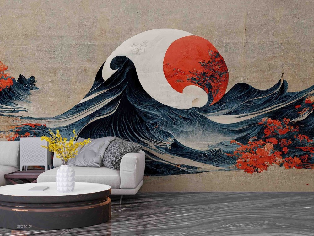 3D Japanese Landscape Illustration Wall Murals Wallpaper Murals Wall Sticker 14