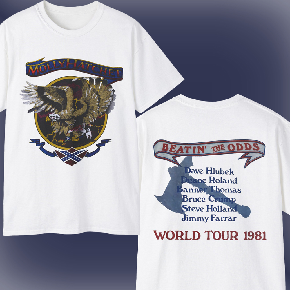 Molly Hatchet Beatin The Odds Tour Cotton White Full Size T Shirt For Men SE247